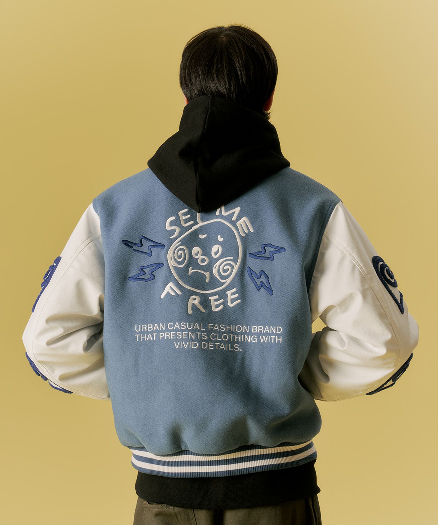★ Urbandtype.★ UB Color Block Leather Wool Varsity Jacket MUSINSA | URBANDTYPE UB Color Block Leather Wool Varsity