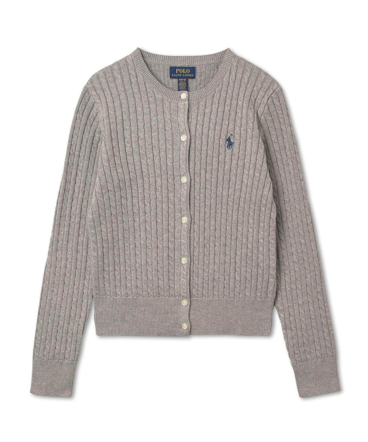 폴로 랄프 로렌 칠드런(POLO RALPH LAUREN CHILDREN) 여아 8-18세 미니케이블 코튼 카디건-앤도버 헤더