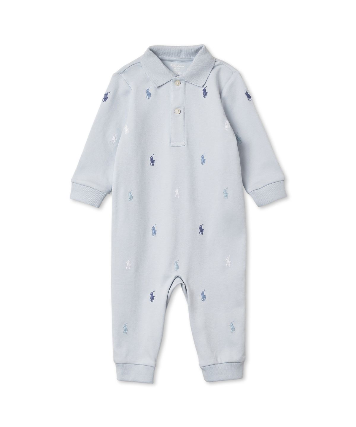 폴로 랄프 로렌 칠드런(POLO RALPH LAUREN CHILDREN) 남아 베이비 폴로 포니 소프트 코튼 폴로 커버올-블루