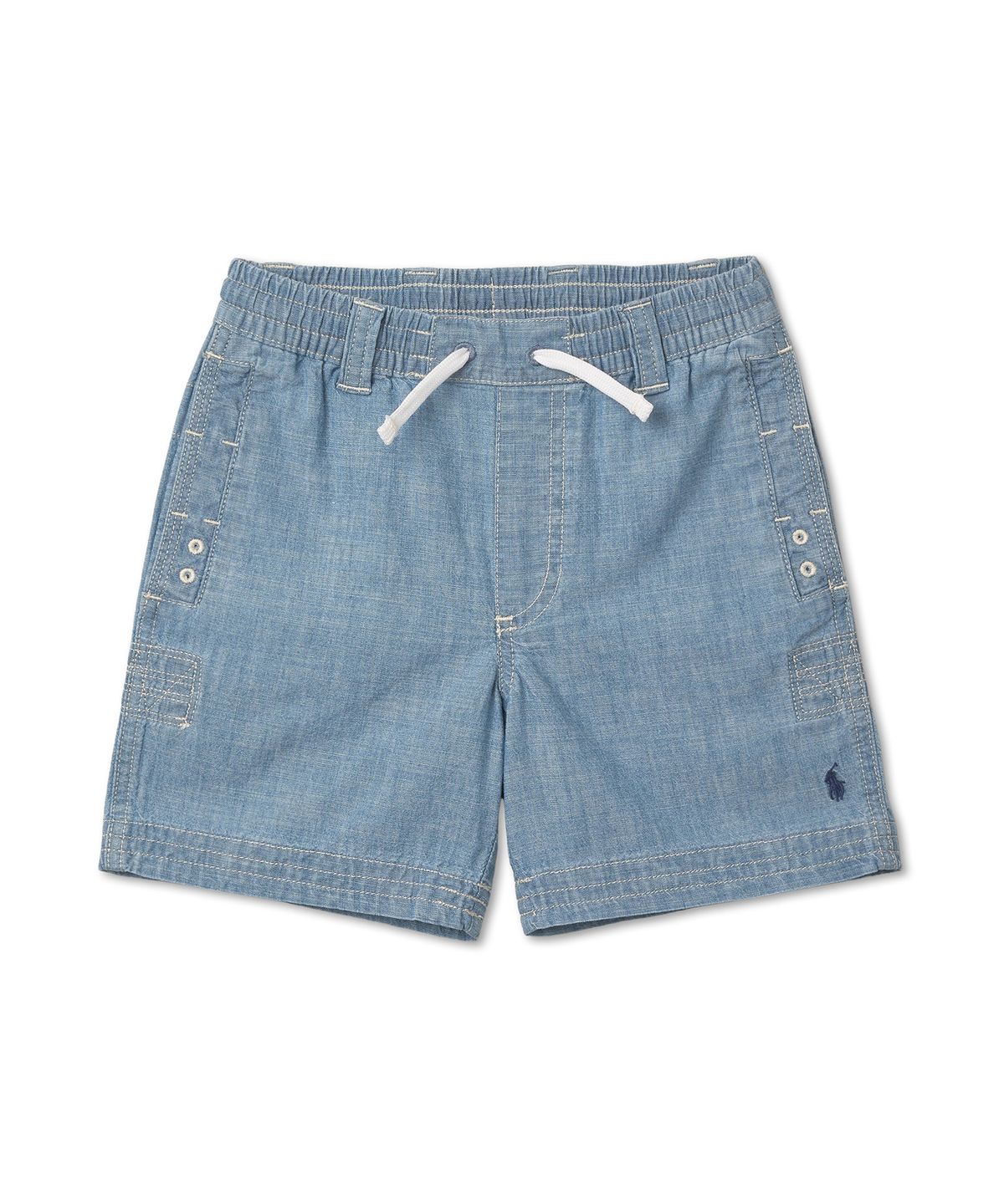 폴로 랄프 로렌 칠드런(POLO RALPH LAUREN CHILDREN) 남아 4-7세 인디고 샴브레이 드로스트링 쇼트-샴브레이