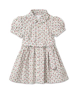 여아 베이비 벨트 플로럴 코튼 옥스포드 셔츠드레스-플로럴