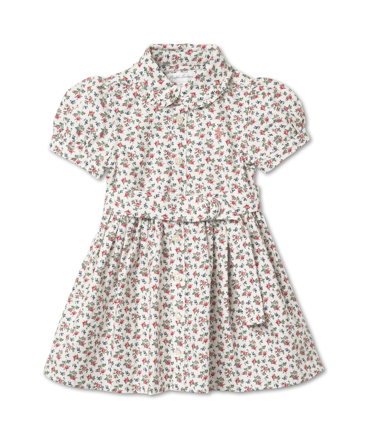 폴로 랄프 로렌 칠드런(POLO RALPH LAUREN CHILDREN) 여아 베이비 벨트 플로럴 코튼 옥스포드 셔츠드레스-플로럴