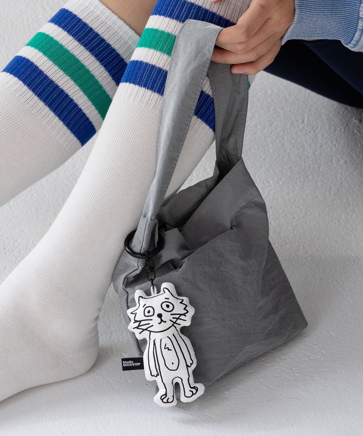 스튜디오 싹스탑(STUDIO SOCKSTOP) 타비 심플 나일론 미니 에코백 & 파우치 SET