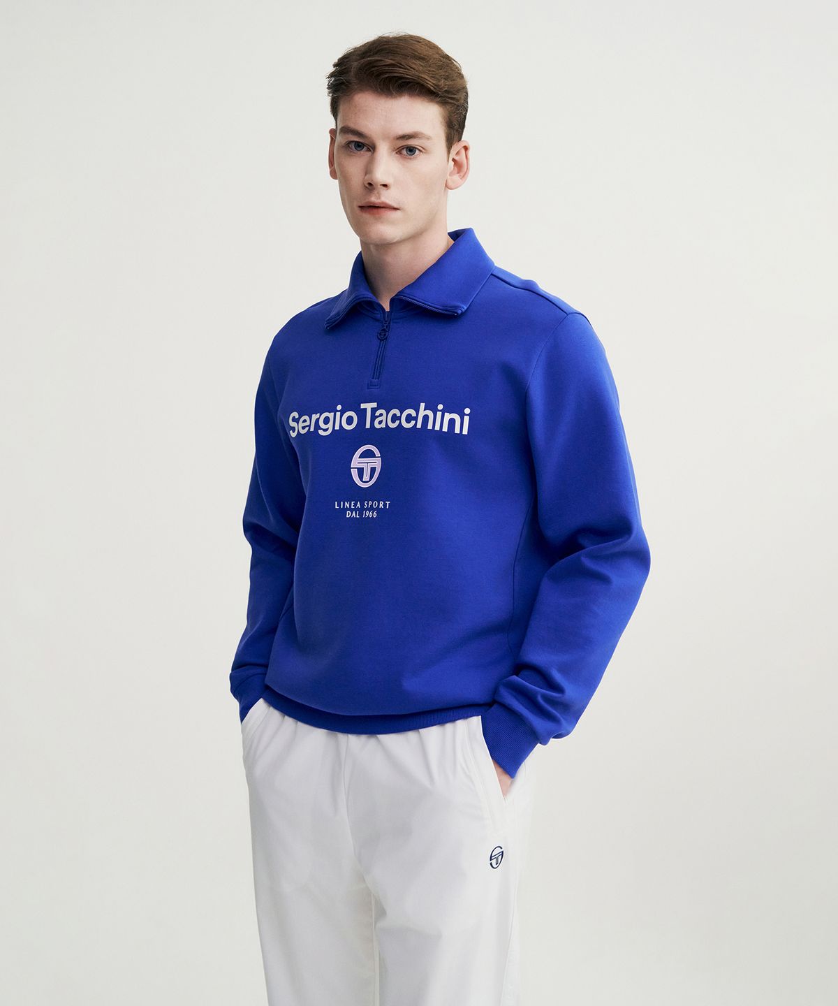 세르지오 타키니(SERGIO TACCHINI) U 고트 쿠쉬라이트 하프집업 맨투맨 (D.Blue)