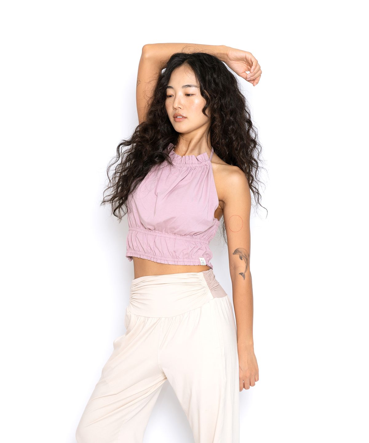 멜레릴라(MELELILA) 홀터넥 요가 커버업_Sand Pink