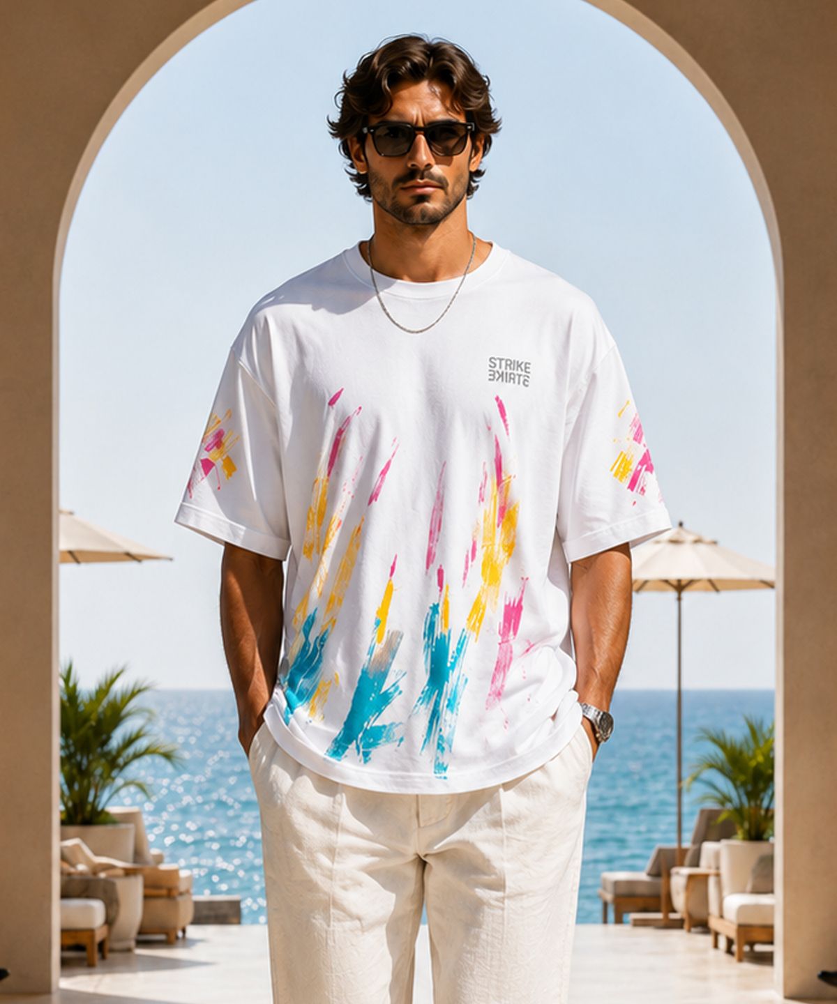 스트라이크(STRIKE) Chromatic Canvas Studded Tee (WHITE)