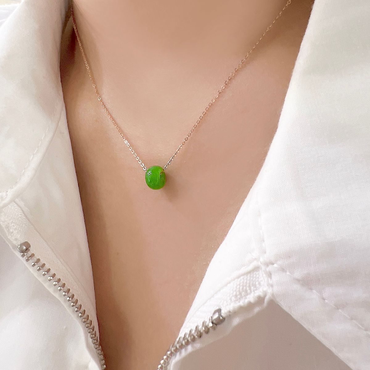 제이라헬(J-RAHEL) [14K/18K 골드] 천연그린비취 목걸이