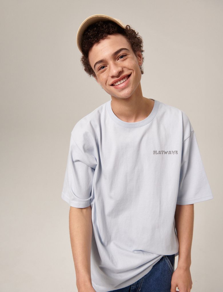 Doodly Print T-Shirt Skyblue