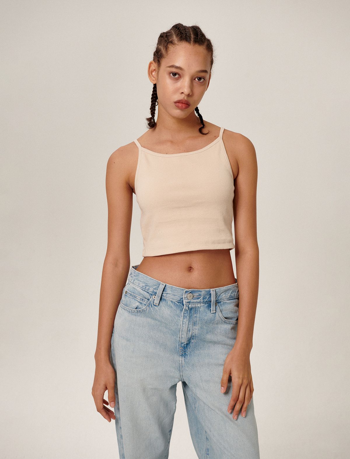 플랫웨이브 인 서울(FLATWAVE IN SEOUL) Tiam Crop Bra Top Beige