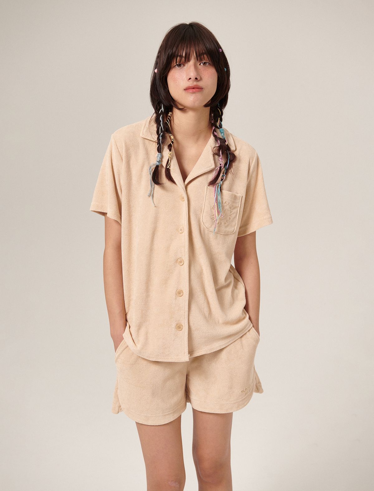 플랫웨이브 인 서울(FLATWAVE IN SEOUL) Towee Terry Shirts Beige