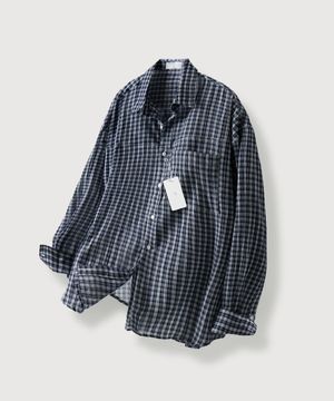 포니 체크셔츠_Navy