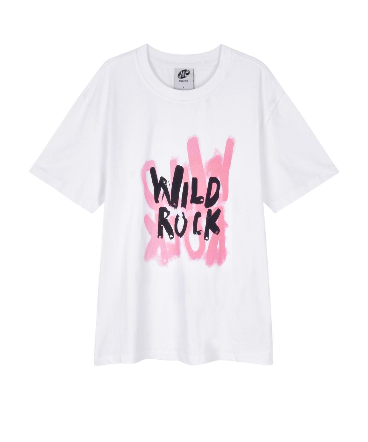와일드락(WILDROCK) 파이어워크 더블 티셔츠_화이트(핑크프린트)