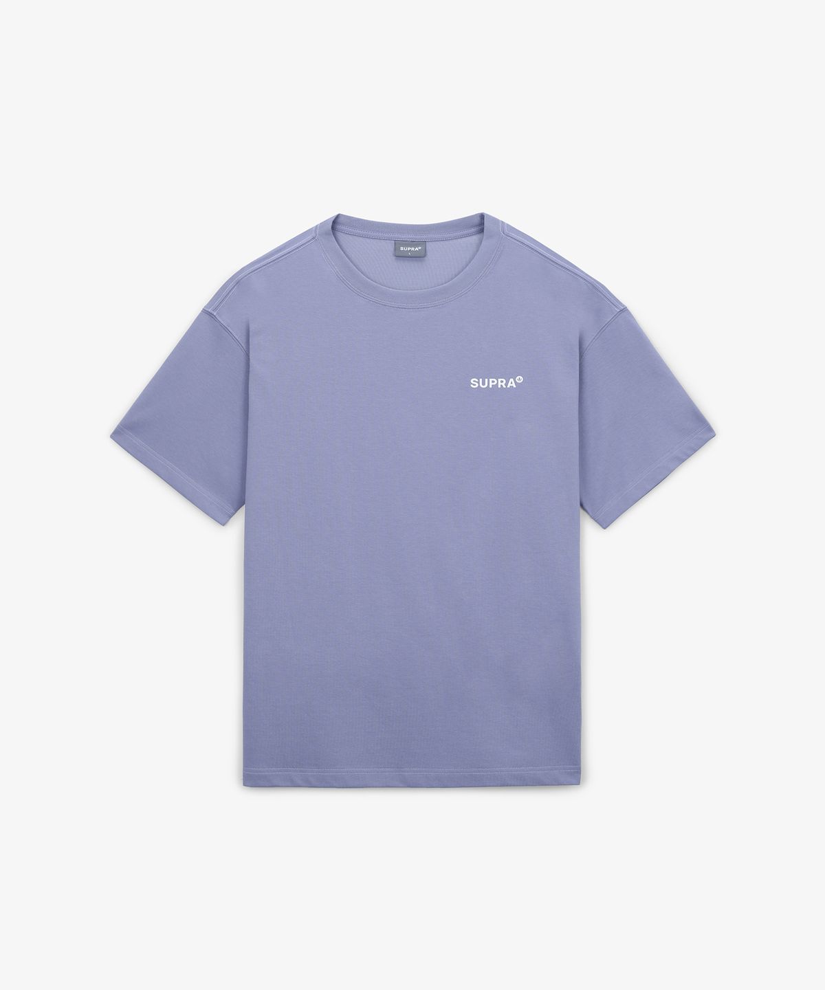 수프라(SUPRA) 에센셜 스몰 레터링 로고 베이직 반팔티셔츠(PURPLE)