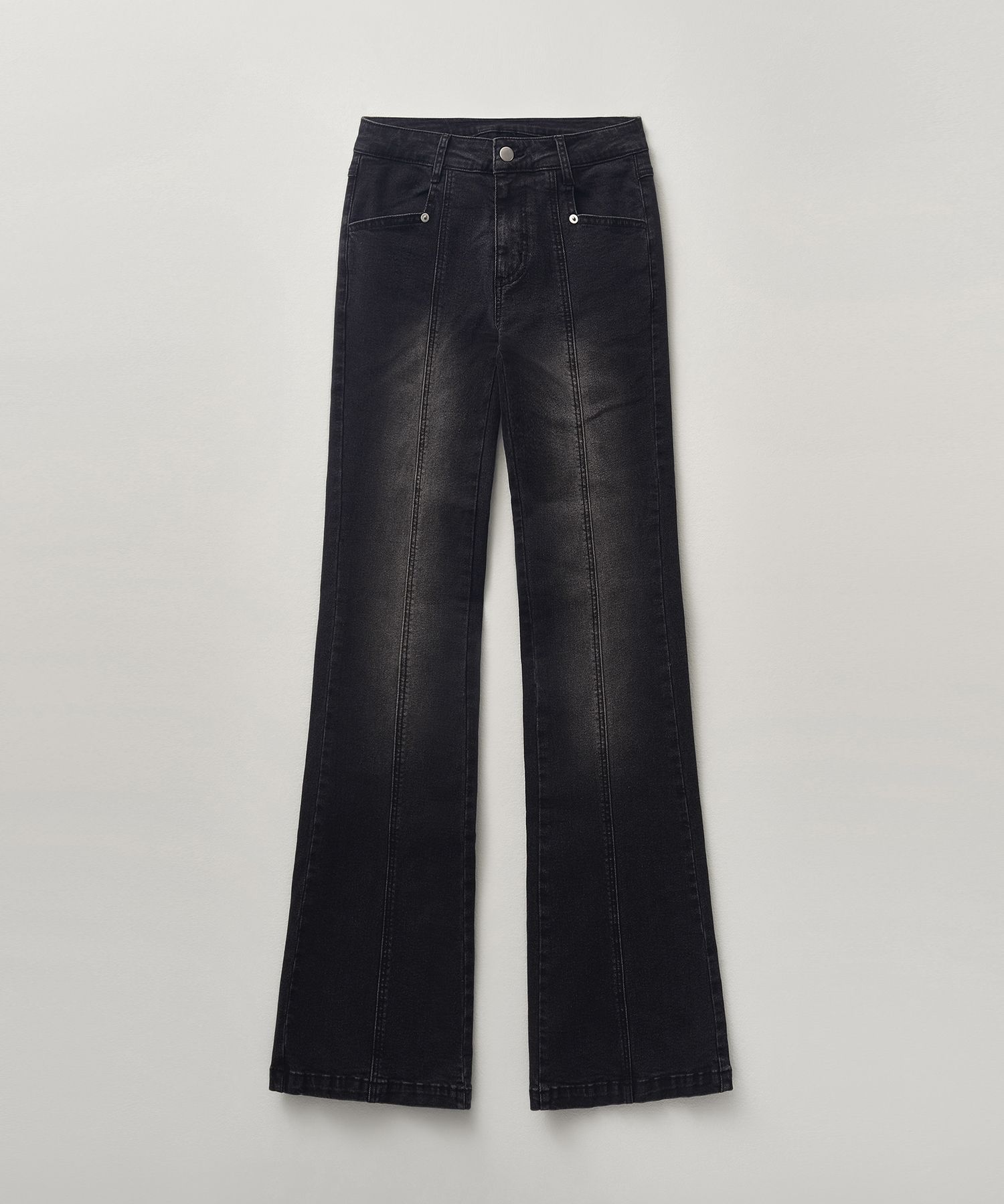 MUSINSA公式 | HELENE PARIS Washed bootcut denim pants [gray]