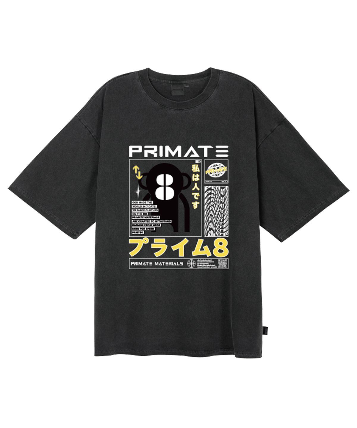 프라임에이트(PRIMATE) MARSHMELLO 오버핏 피그먼트 반팔티셔츠 4 COLORS