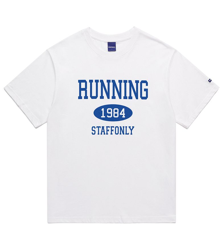 RUNING BIG LOGO TEE (WHITE-BLUE)