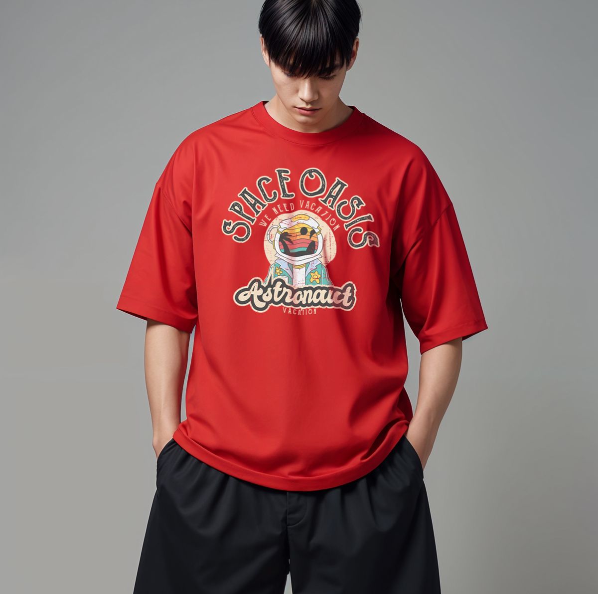 스타일릭스(STYLIX) 스페이스오아시스 순면 오버핏 반팔 티셔츠 4COLOR