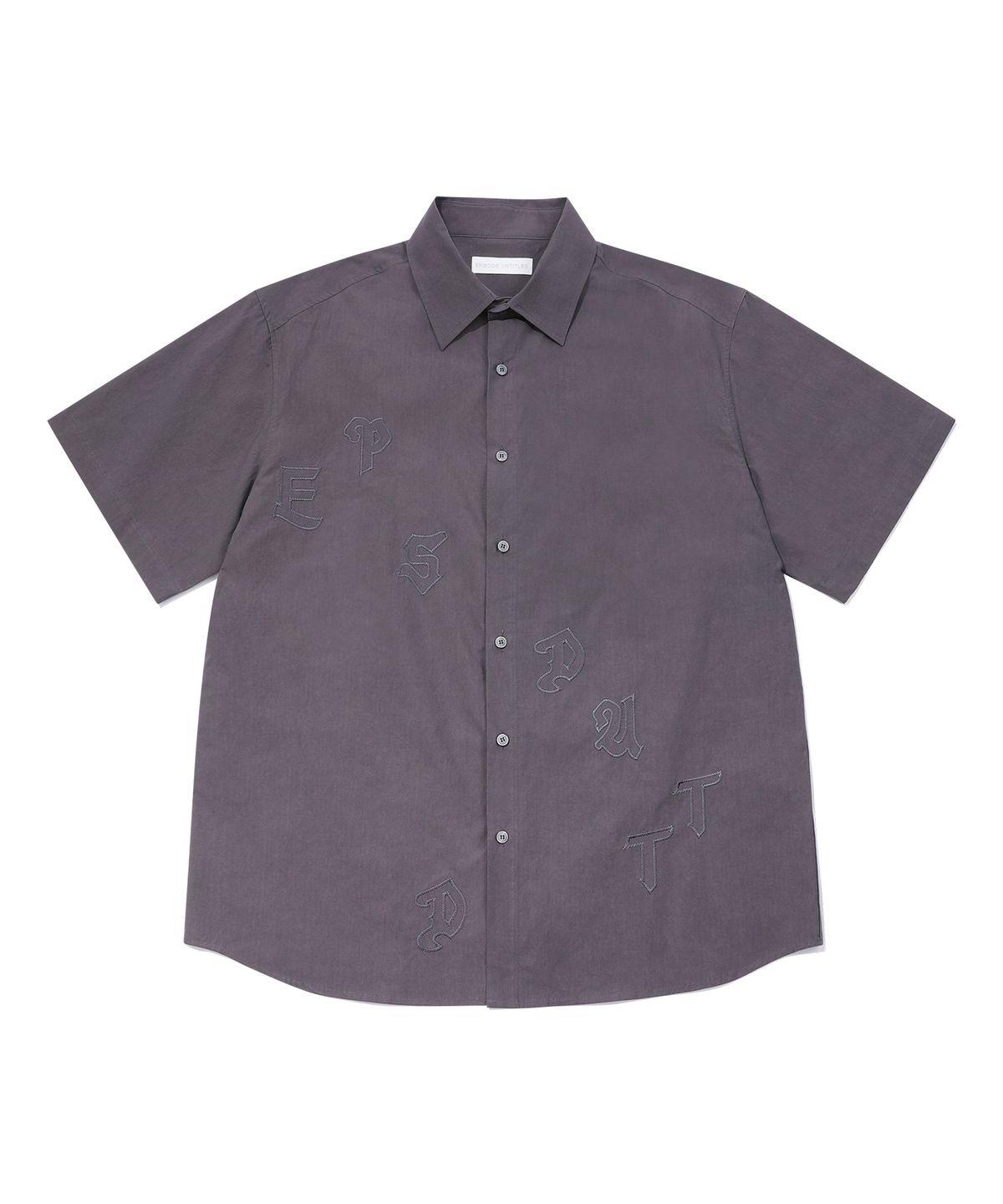 에피소드 언타이틀(EPISODE UNTITLED) LOGO PATCH APPLIQUE HALF SLEEVES SHIRTS_CHARCOAL
