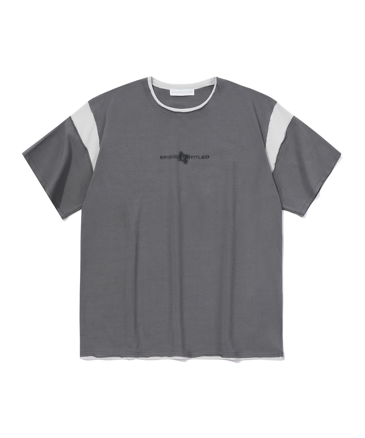 에피소드 언타이틀(EPISODE UNTITLED) MATCH COLORS LOGO PRINT T-SHIRT_DARK GREY