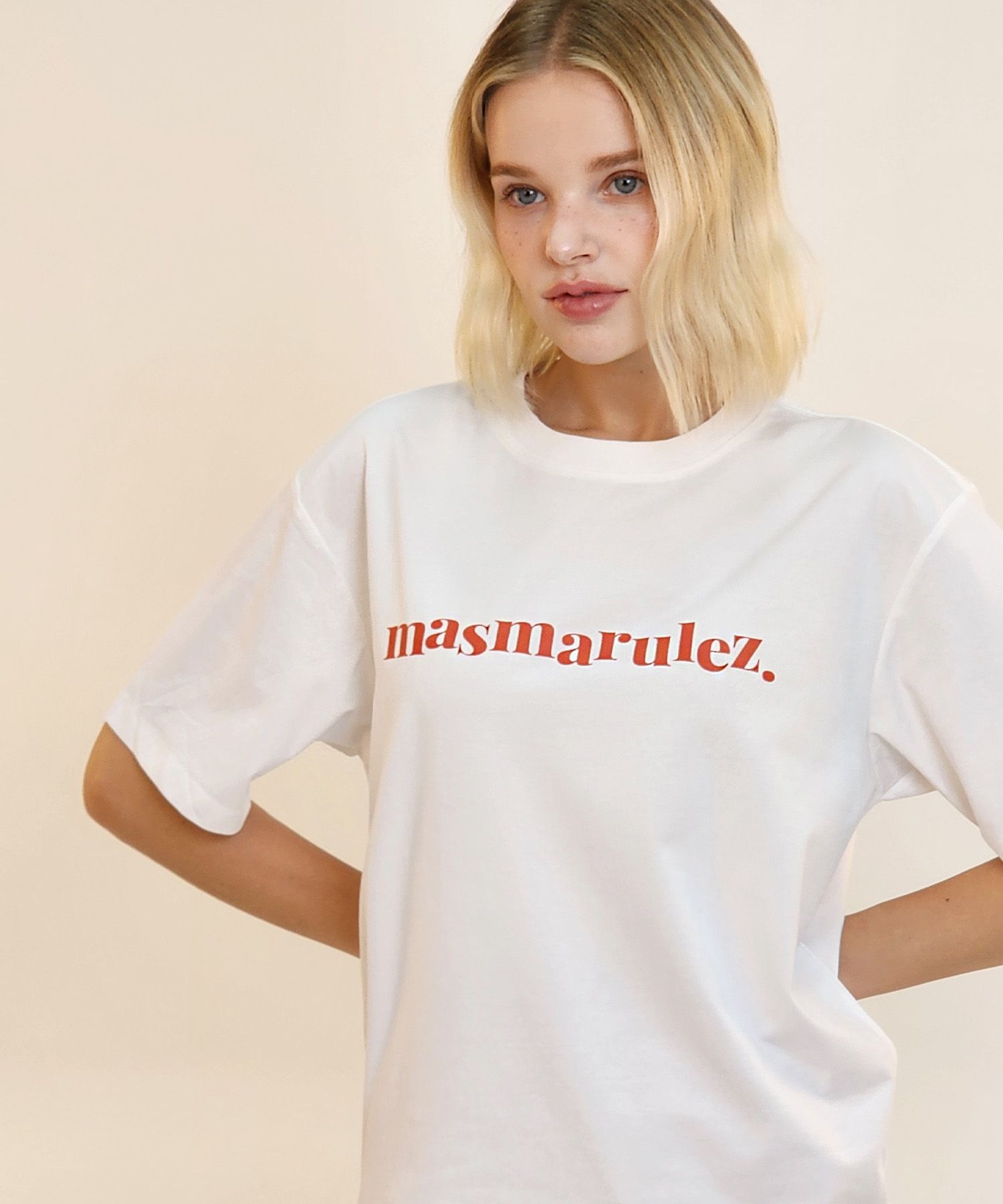 MUSINSA | MASMARULEZ mama cool cotton T-shirt_White