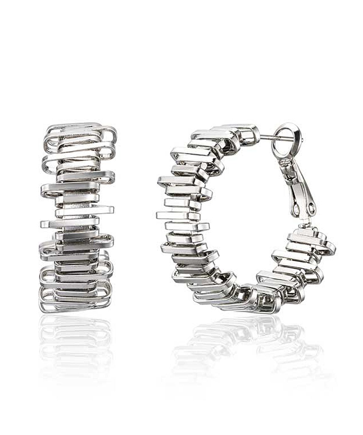 가이거주얼리(GEIGERJEWELRY) 빅사이즈 라인 링 귀걸이 GISVEE150 (실버925 PIN)