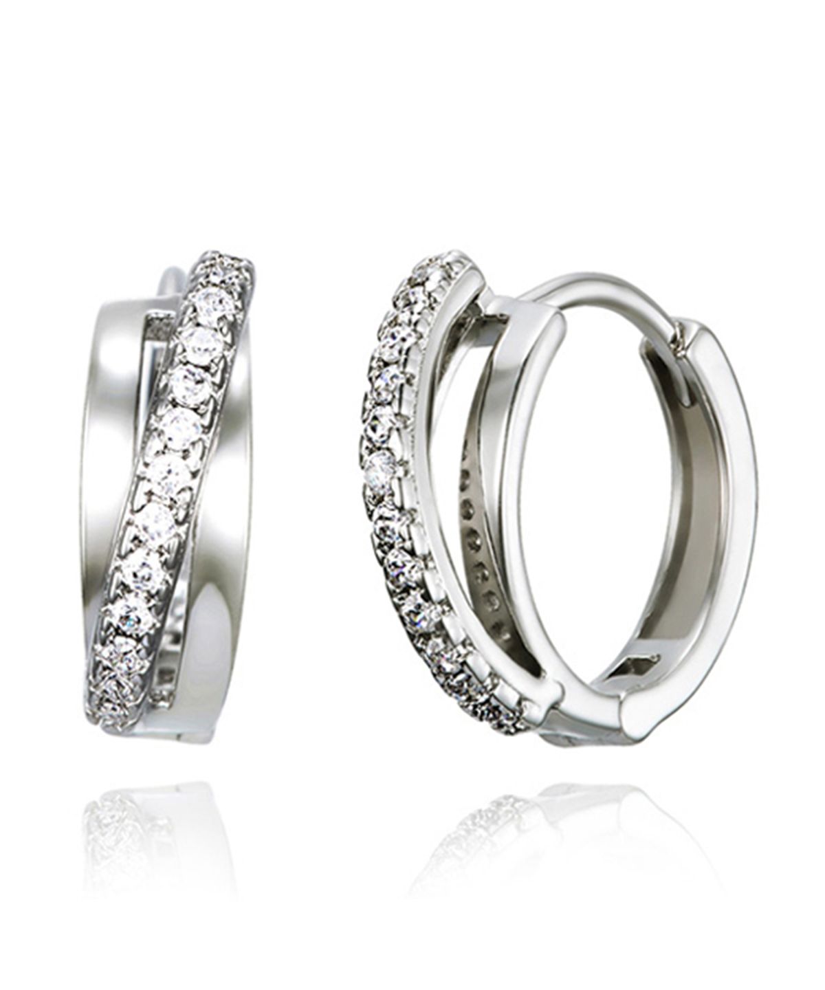 가이거주얼리(GEIGERJEWELRY) 크로스 포인트 원터치 귀걸이 GISVEE136 (실버925 PIN)