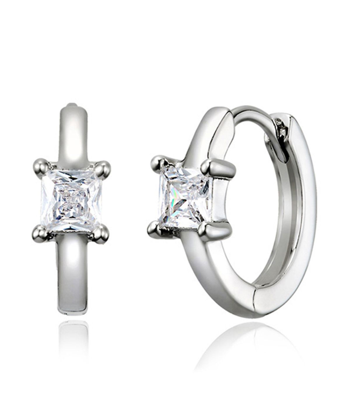 가이거주얼리(GEIGERJEWELRY) 사각스톤 원터치 링 귀걸이 GISVEE133 (실버925 PIN)