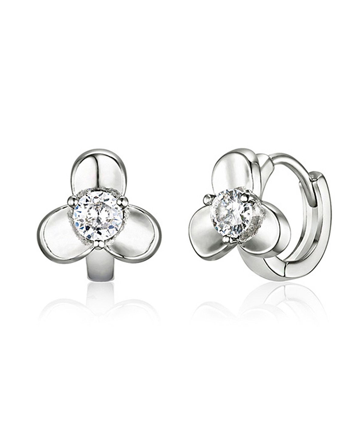 가이거주얼리(GEIGERJEWELRY) 플라워 심플 원터치 귀걸이 GISVEE125 (실버925 PIN)
