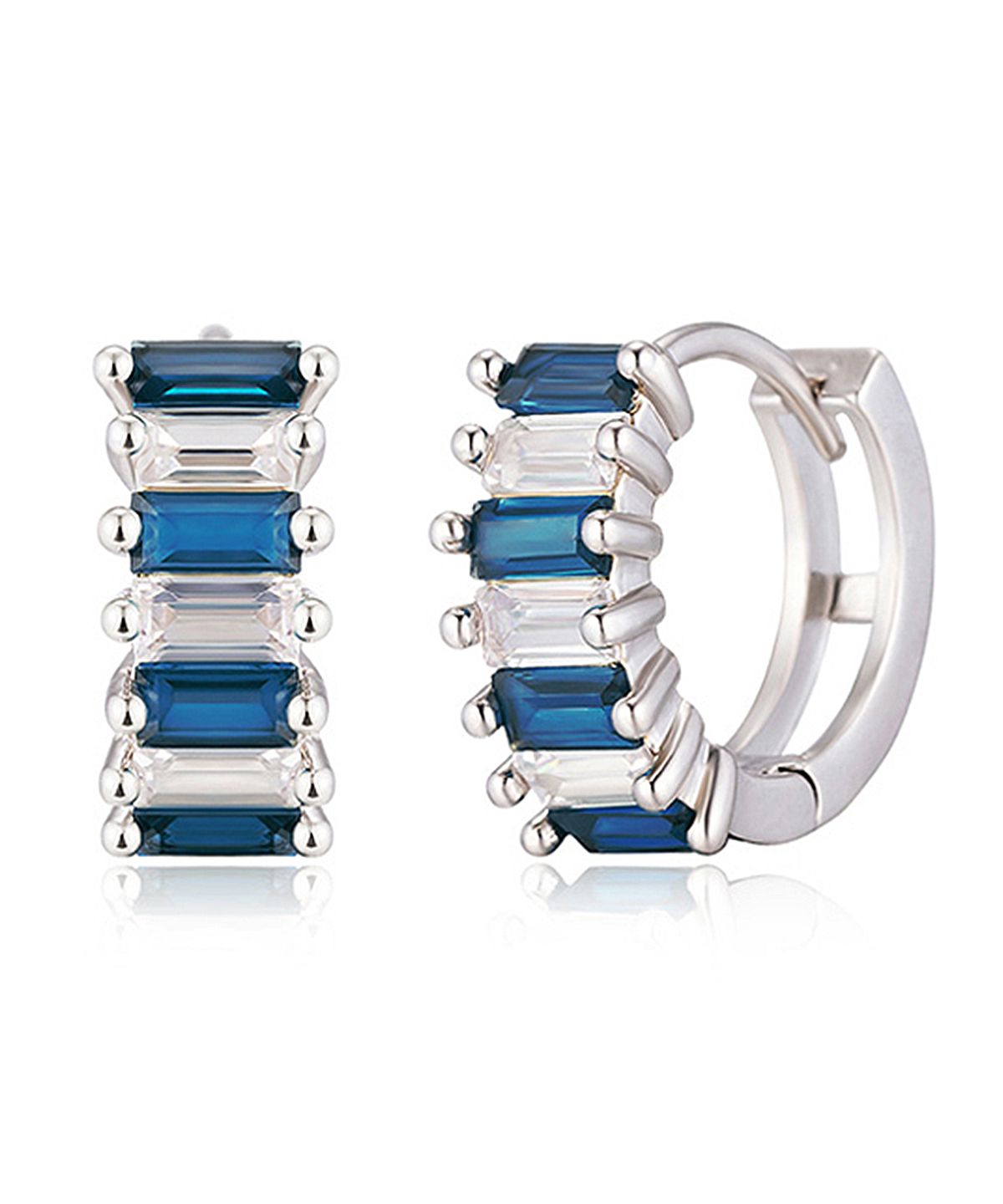 가이거주얼리(GEIGERJEWELRY) 블루 바게트 귀걸이 GISVEE132 (실버925 PIN)