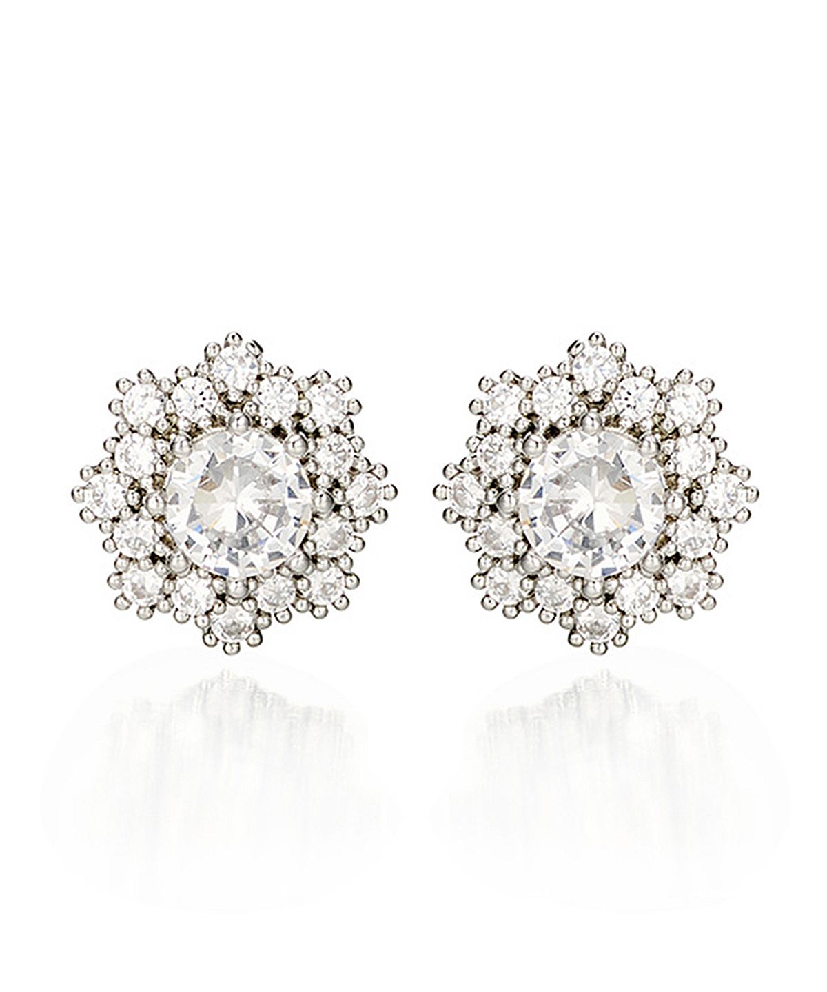 가이거주얼리(GEIGERJEWELRY) 눈꽃 큐빅 포인트 귀걸이 GISVEE071 (실버925 PIN)