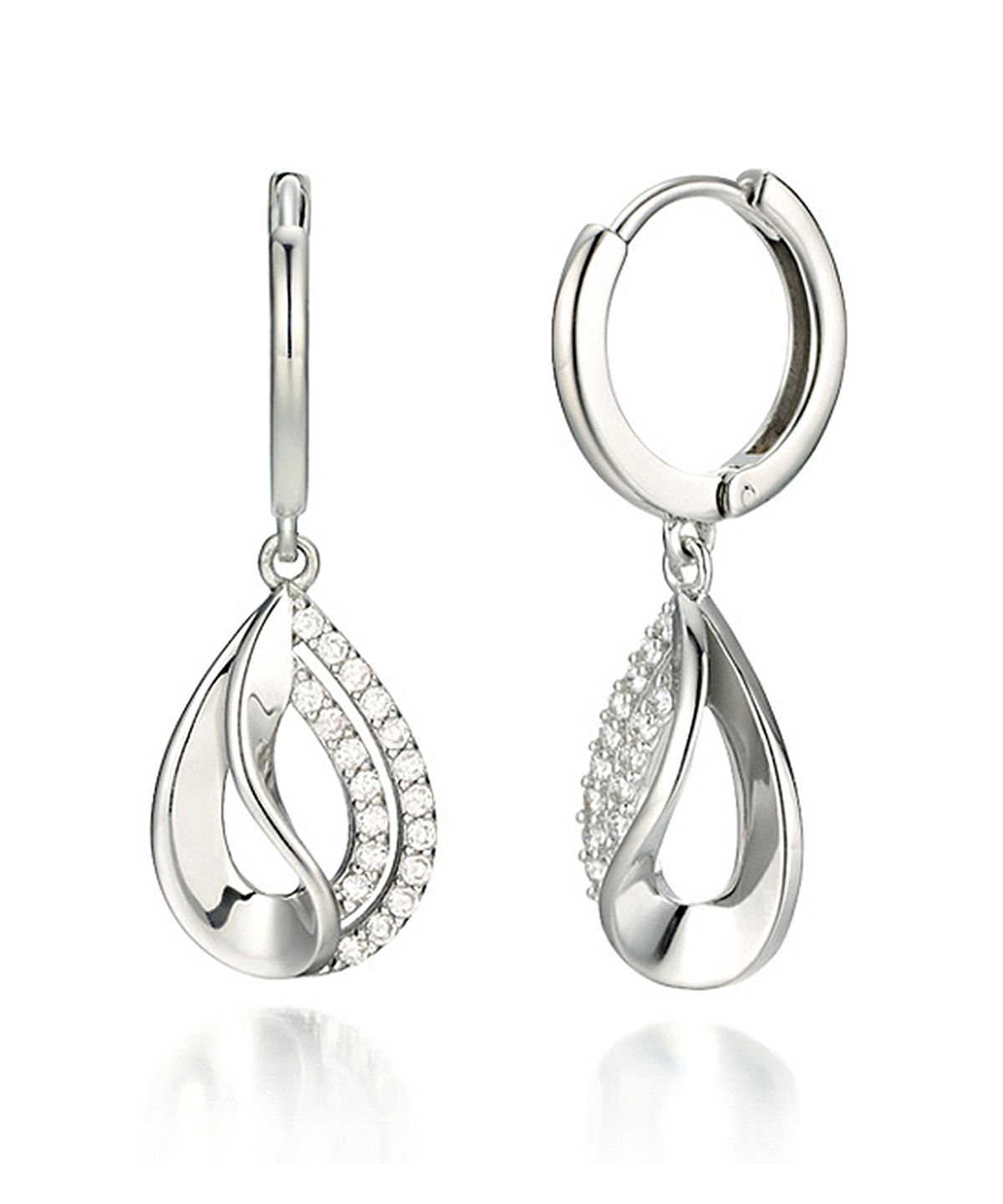 가이거주얼리(GEIGERJEWELRY) 하프 큐빅 물방울 귀걸이 GISVEE042 (실버925 PIN)