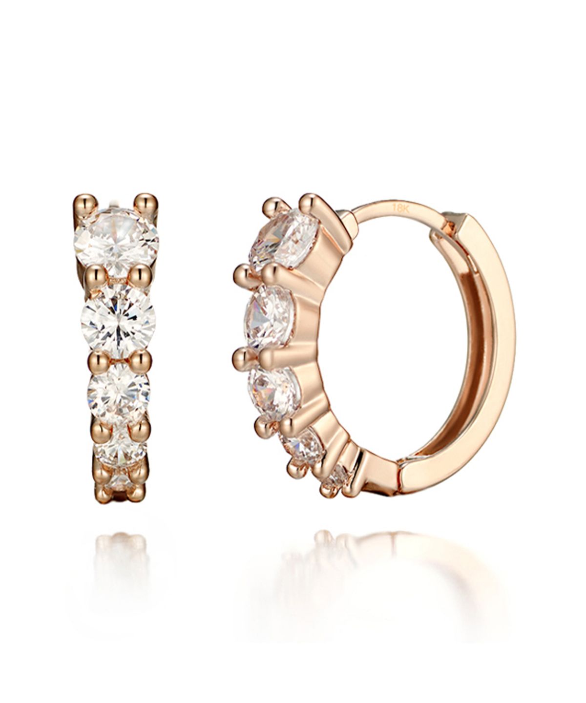 가이거주얼리(GEIGERJEWELRY) 18K 크레센도 큐빅 원터치 귀걸이 (gold pin) GI8KPEE018