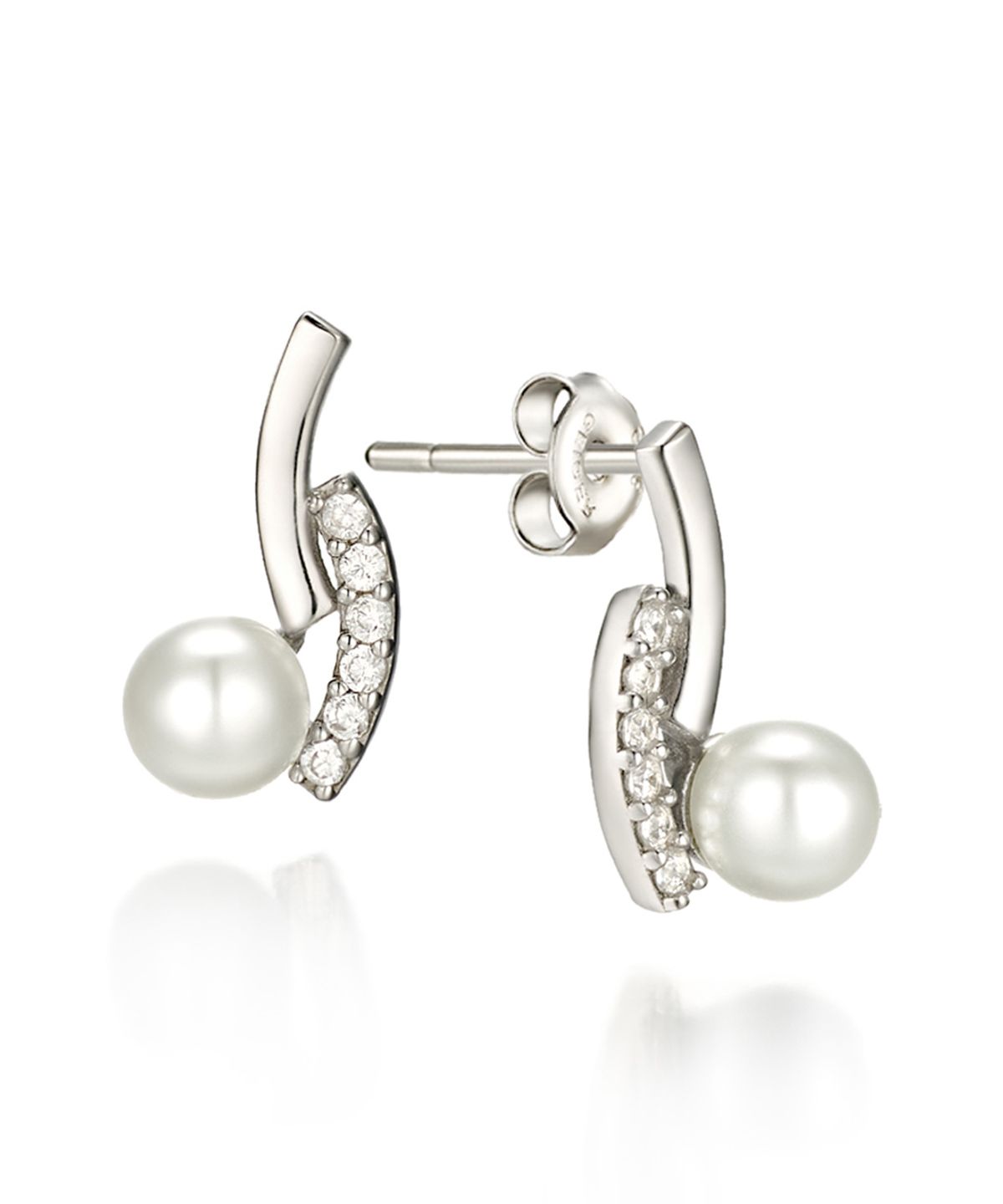 가이거주얼리(GEIGERJEWELRY) 진주 라인 귀걸이 GISVEE008 (실버925 PIN)