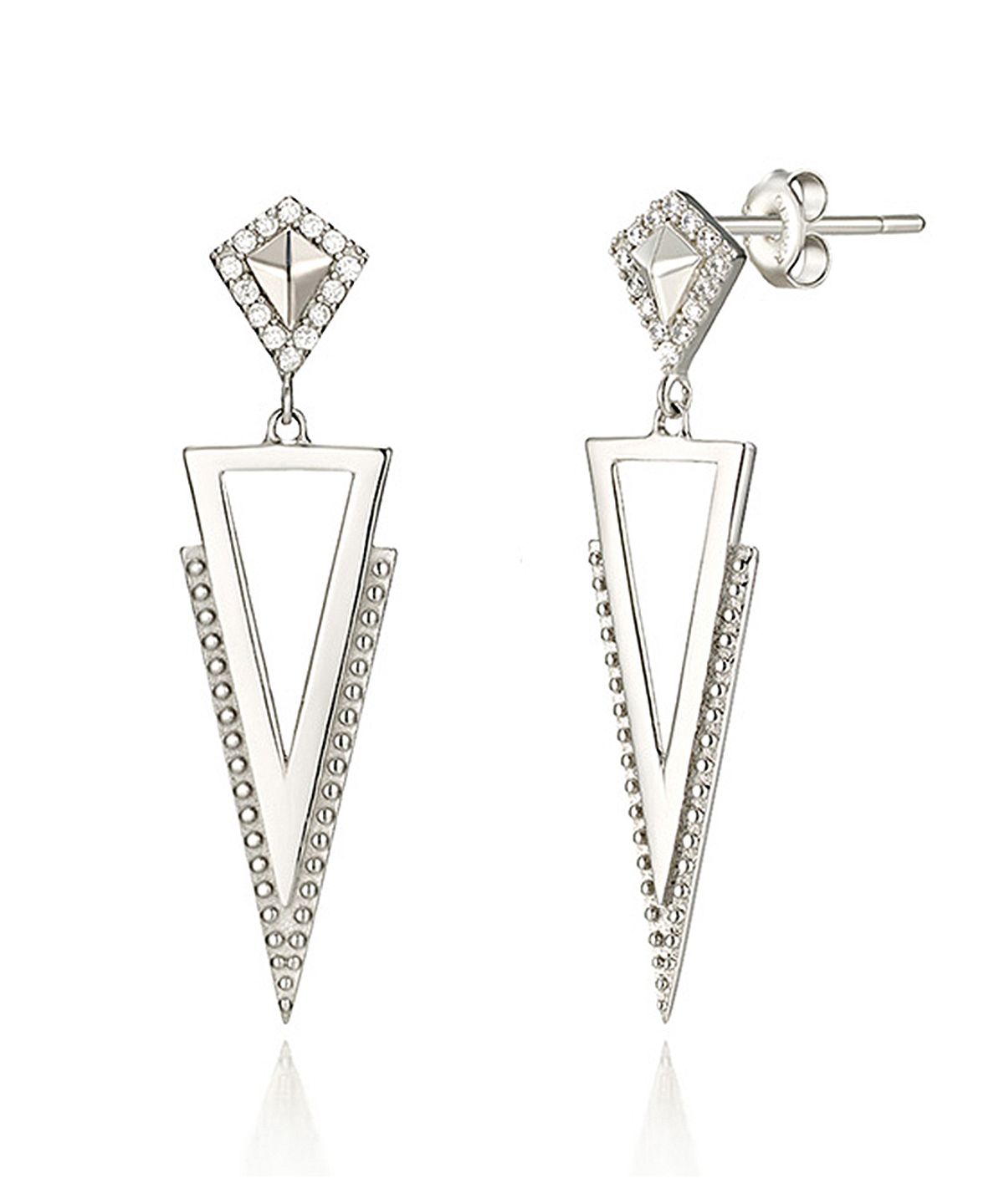 가이거주얼리(GEIGERJEWELRY) 포인트 드롭 실버 귀걸이 GISVEE002