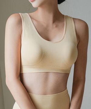 노와이어 무봉제 홀가먼트 심리스 브라탑 2P