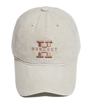 심플 로고 자수 피그먼트 워싱 볼캡-베이지