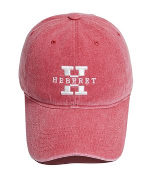 심플 로고 자수 피그먼트 워싱 볼캡-체리핑크