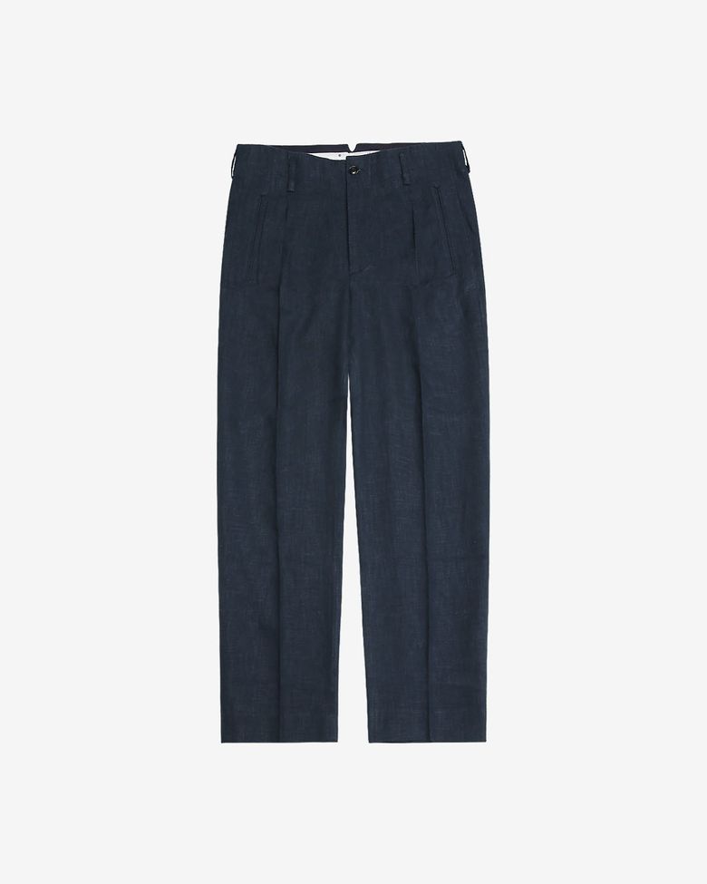 Linen Hollywood Trousers (Navy)