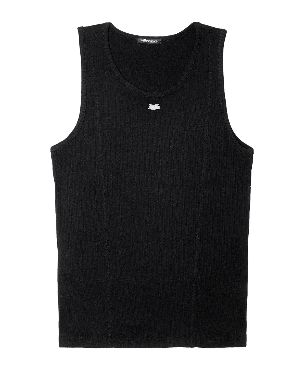 위드노쇼어(WITHNOSHORE) front cut  irregular tank top