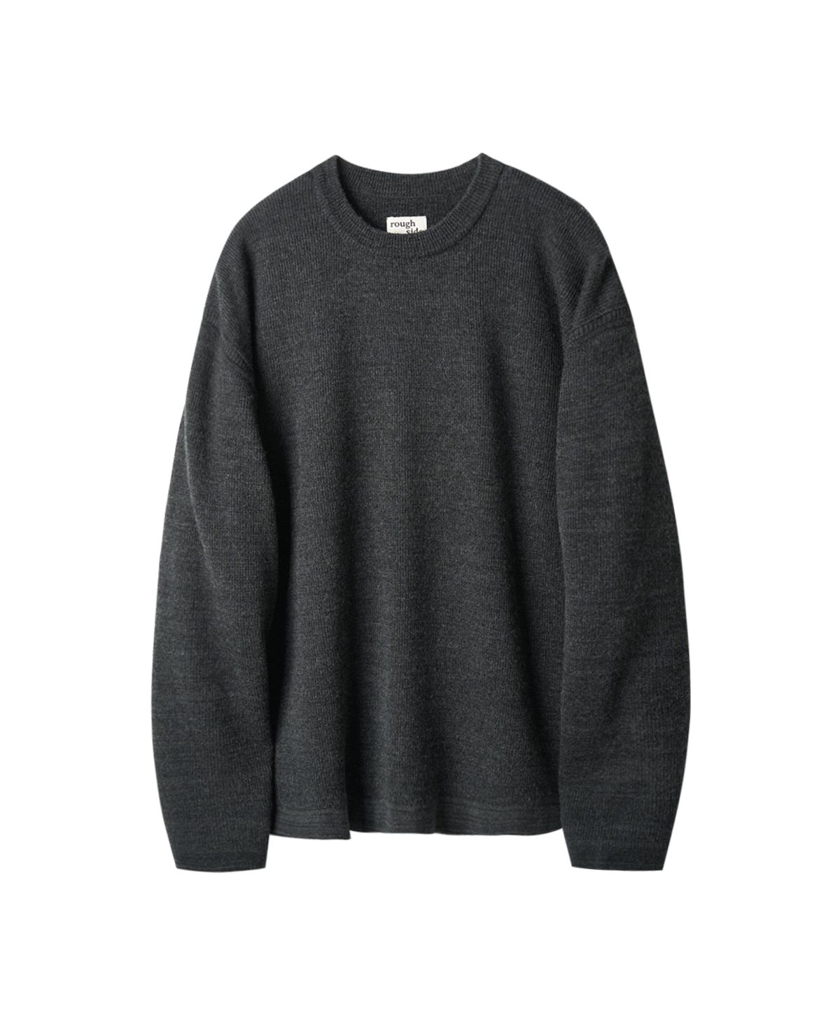 러프사이드(ROUGHSIDE) Blended Crewneck Knit Charcoal