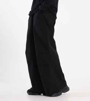 나일론 파라슈트 드로스트링 밴딩 팬츠 (블랙)