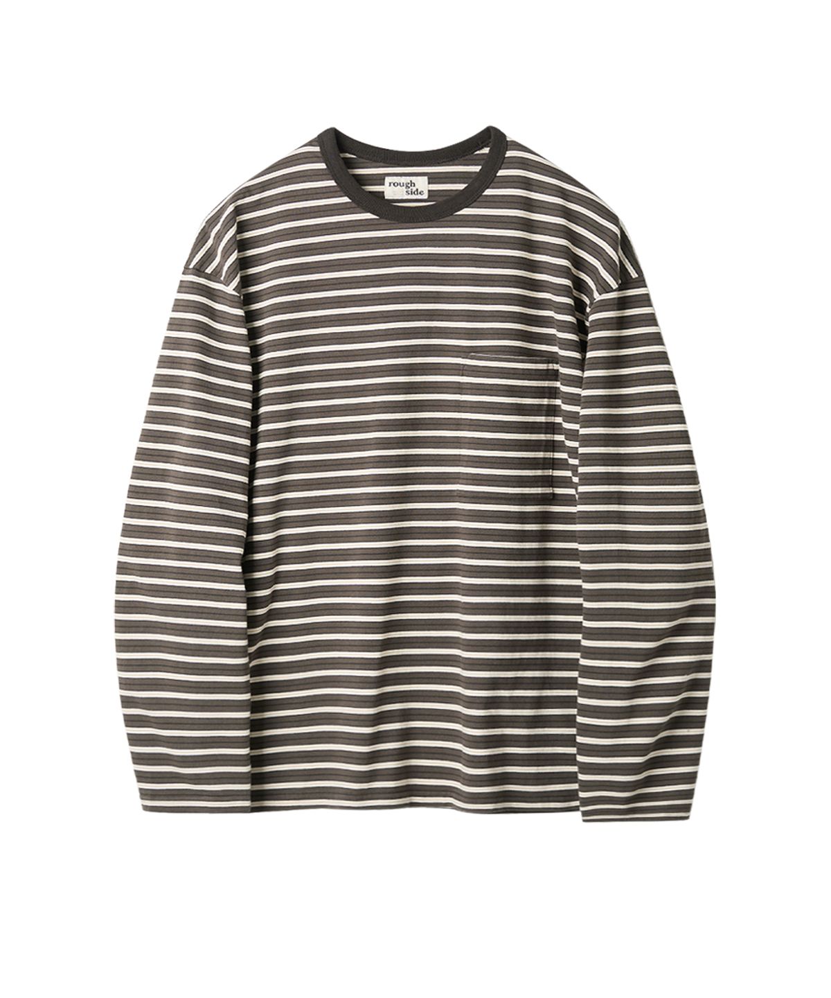 러프사이드(ROUGHSIDE) Multi Stripe Long Sleeve Brown