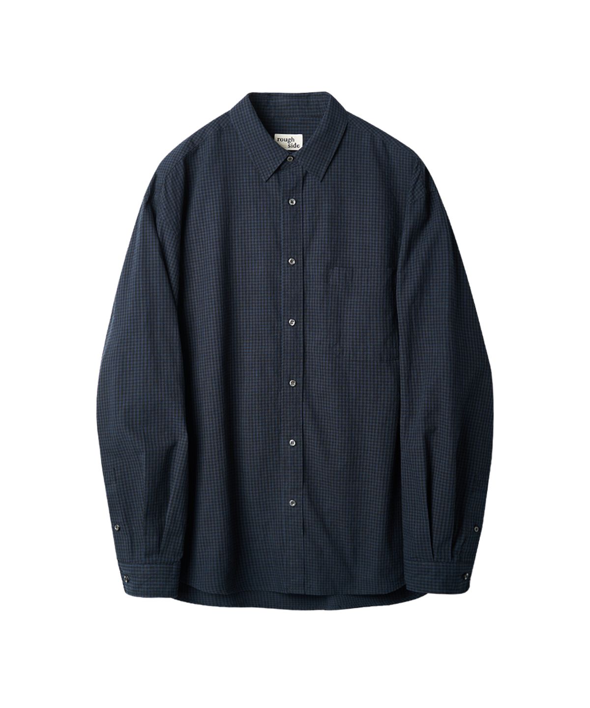 러프사이드(ROUGHSIDE) Primary Shirt Navy Gingham Check