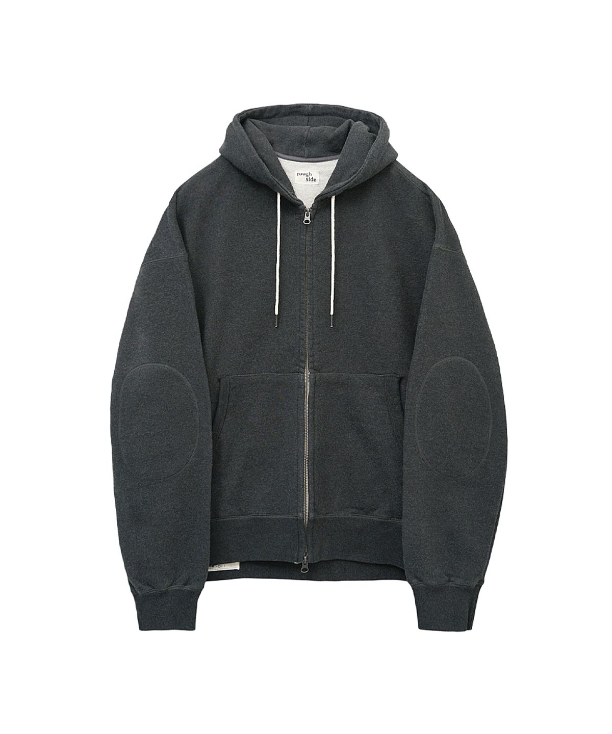 러프사이드(ROUGHSIDE) Oversized Zip Up Hoodie Graphite