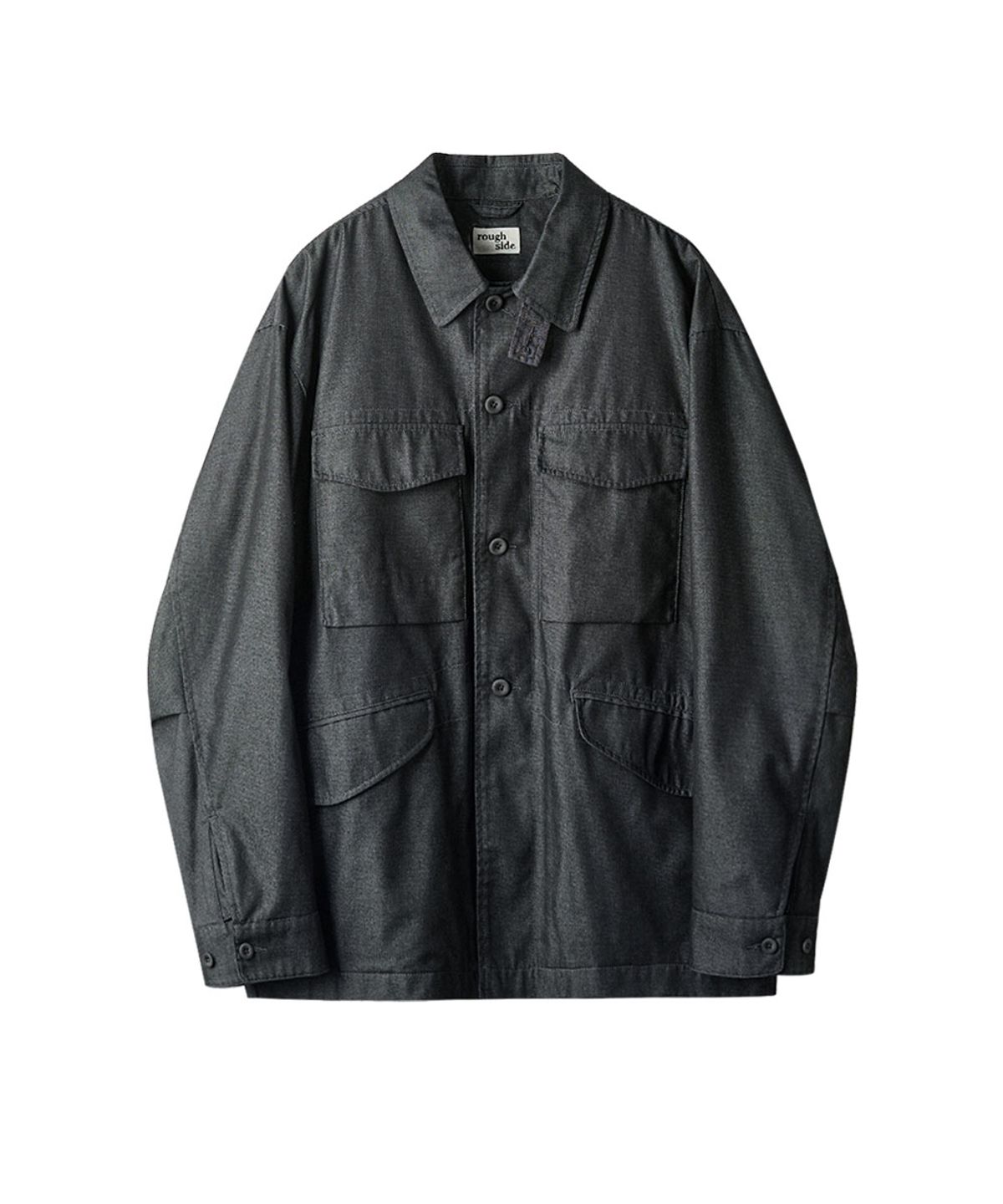 러프사이드(ROUGHSIDE) BDU Jacket Black Denim