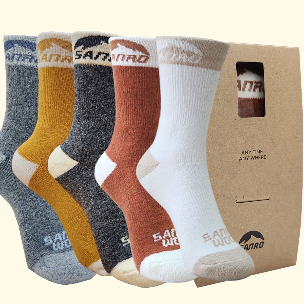 산로(SANRO) 2pack 사계절 메리노울 삭스 아웃도어 양말