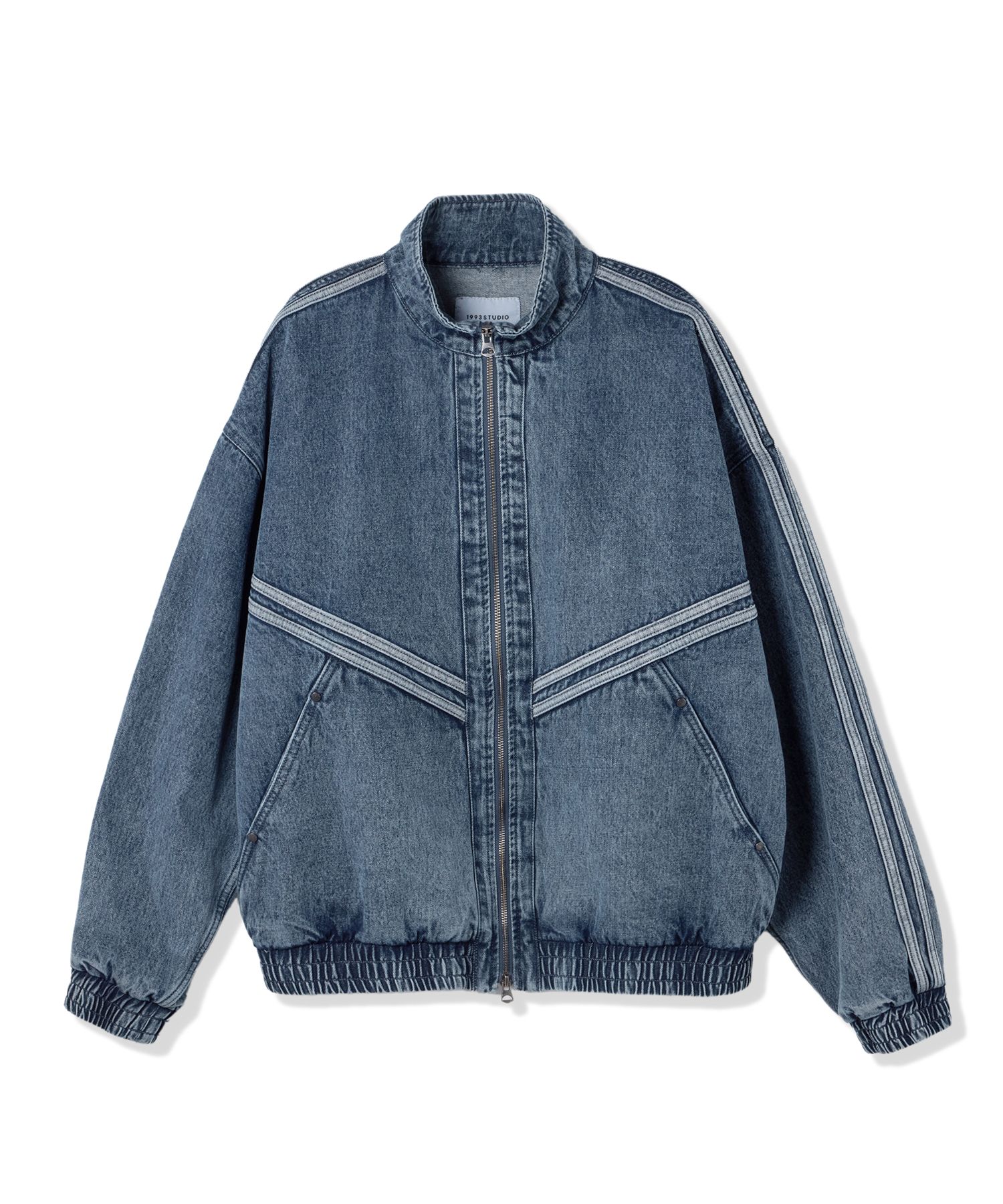 【1993studio】Symbol Logo Track Denim Zip-Up Jacket /追跡付 1993studio(1993スタジオ) - シンボルロゴトラックデニムジップ
