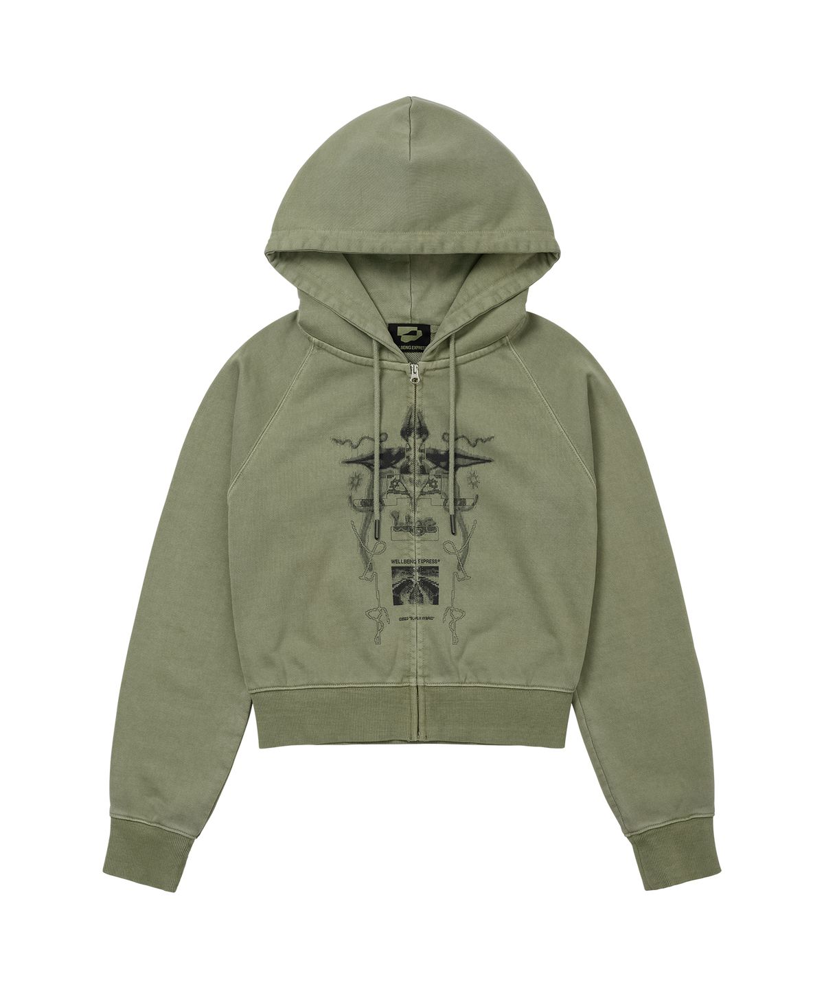 웰빙익스프레스(WELLBEING EXPRESS) Digital Tattoo Hoodie Zip Up Khaki