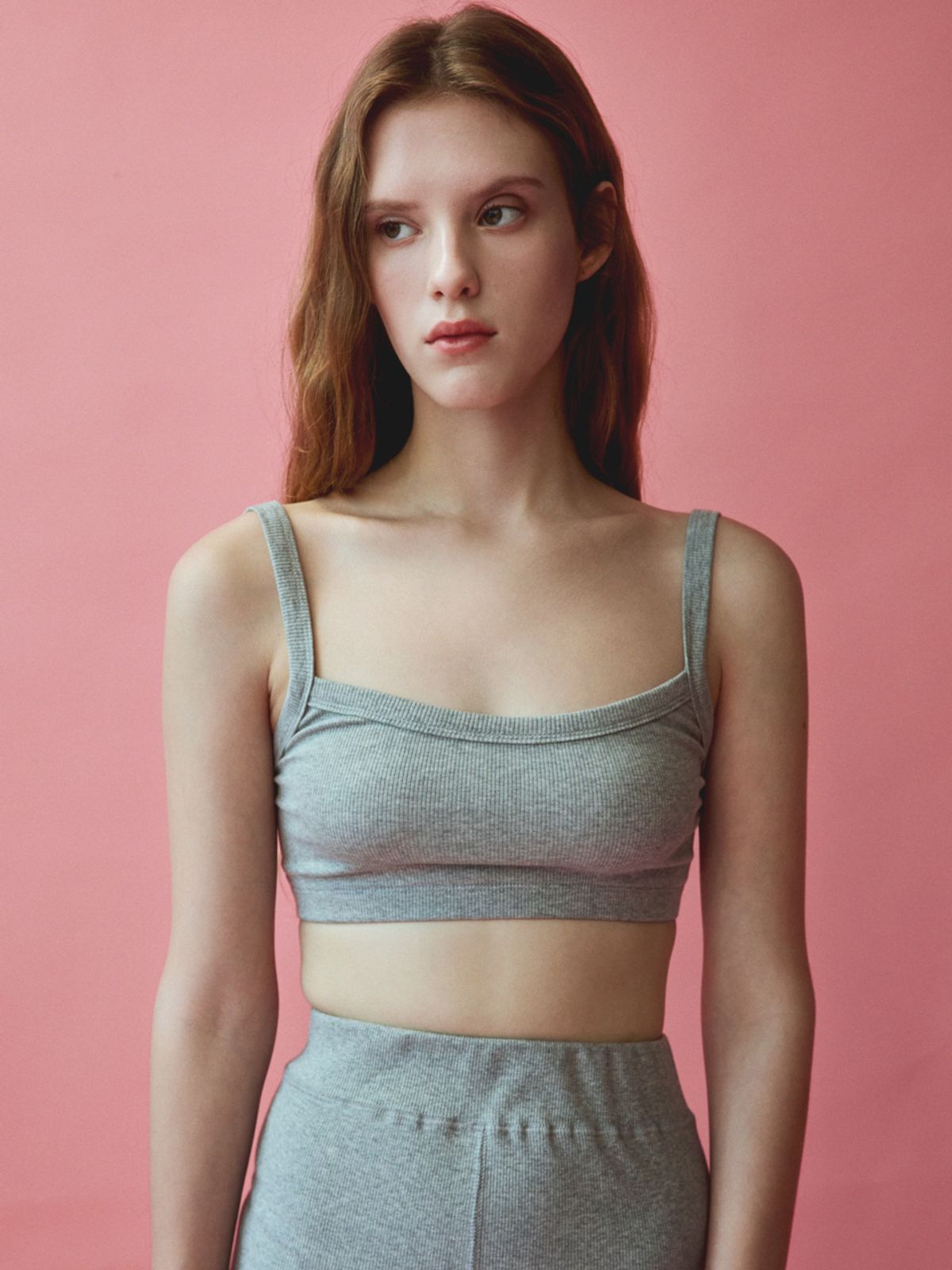 노우드(NOEUD) Essential rib bralette (Gray)