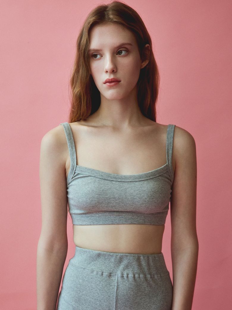 Essential rib bralette (Gray)